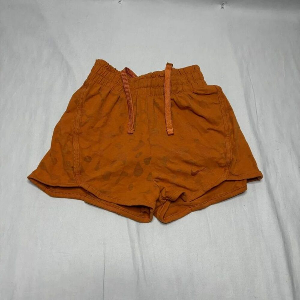 Nike Orange Camo Print Athletic Shorts Size XS | Drawstring Running Shorts
